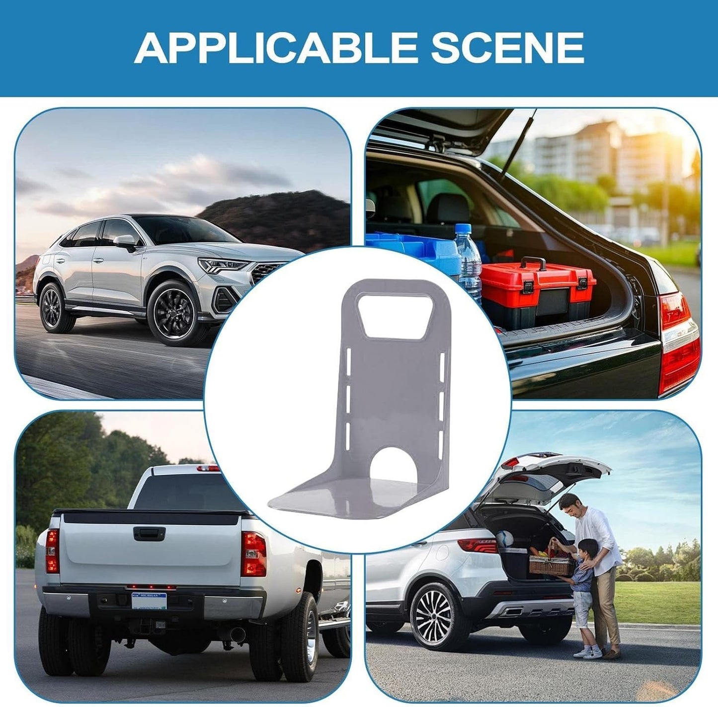 Trunk Storage Box Fixer, L Shape Cargo Blocks, 7.28x5.31x4.53 inches Secure Car Trunk Organizer, Space Saving Holder, Non Slip Fixing Tool for Travel, Daily Commutes