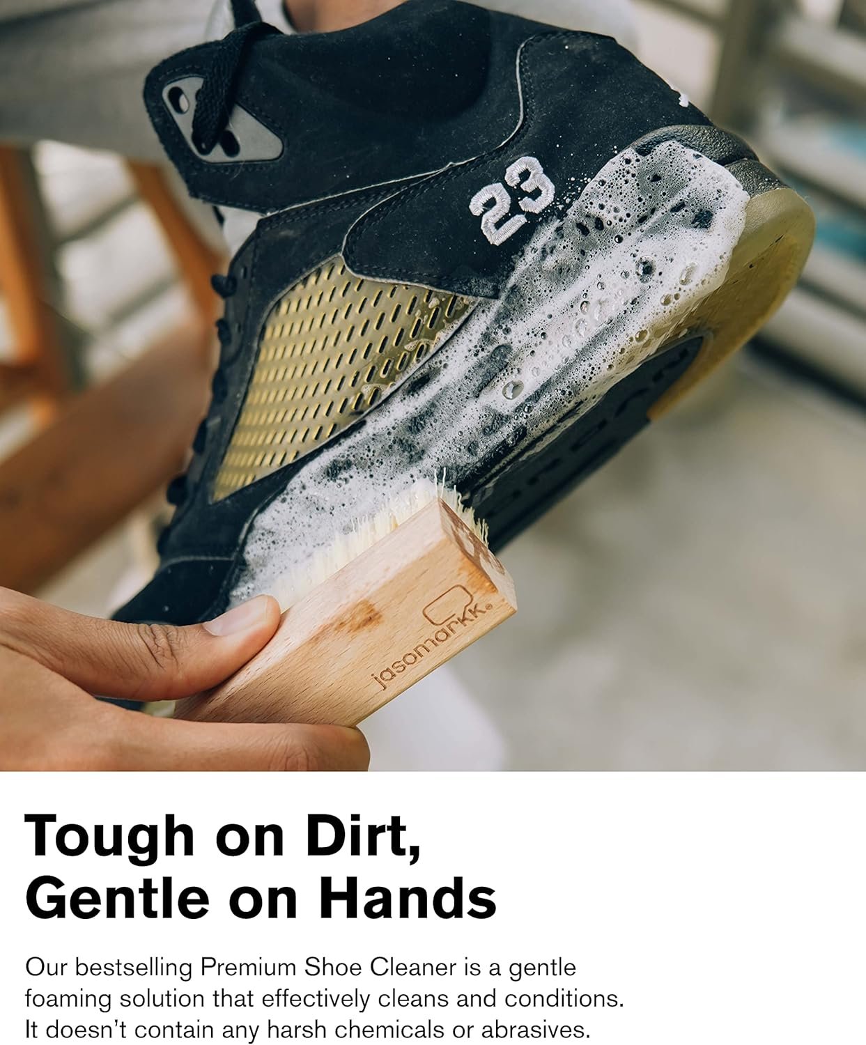 Jason Markk, Shoe Cleaner, Deep Cleaning Solution & Durables Brush, Sneaker Care, Ideal for Footwear, Leather, Rubber