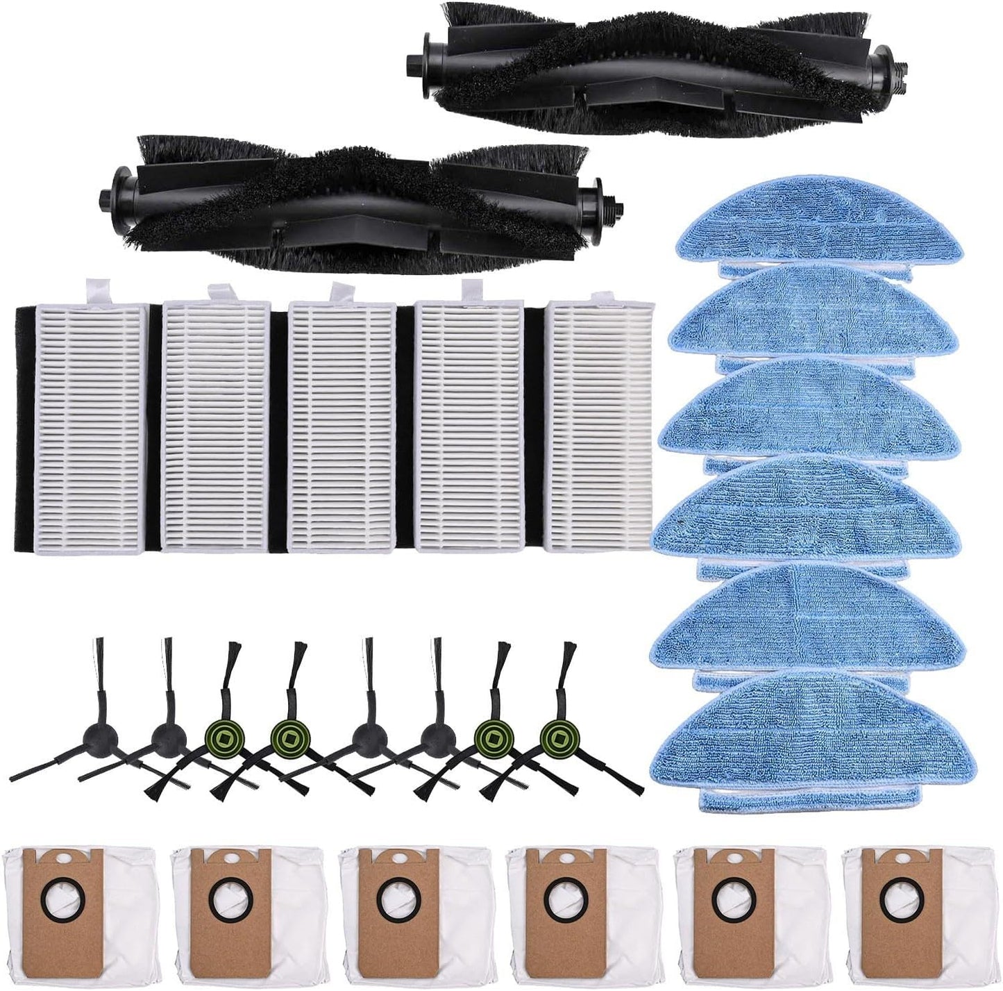 Cleaning Essentials for Conga 74907290 - Set di spazzole principali di ricambio, filtri e spazzole laterali, 27 pezzi