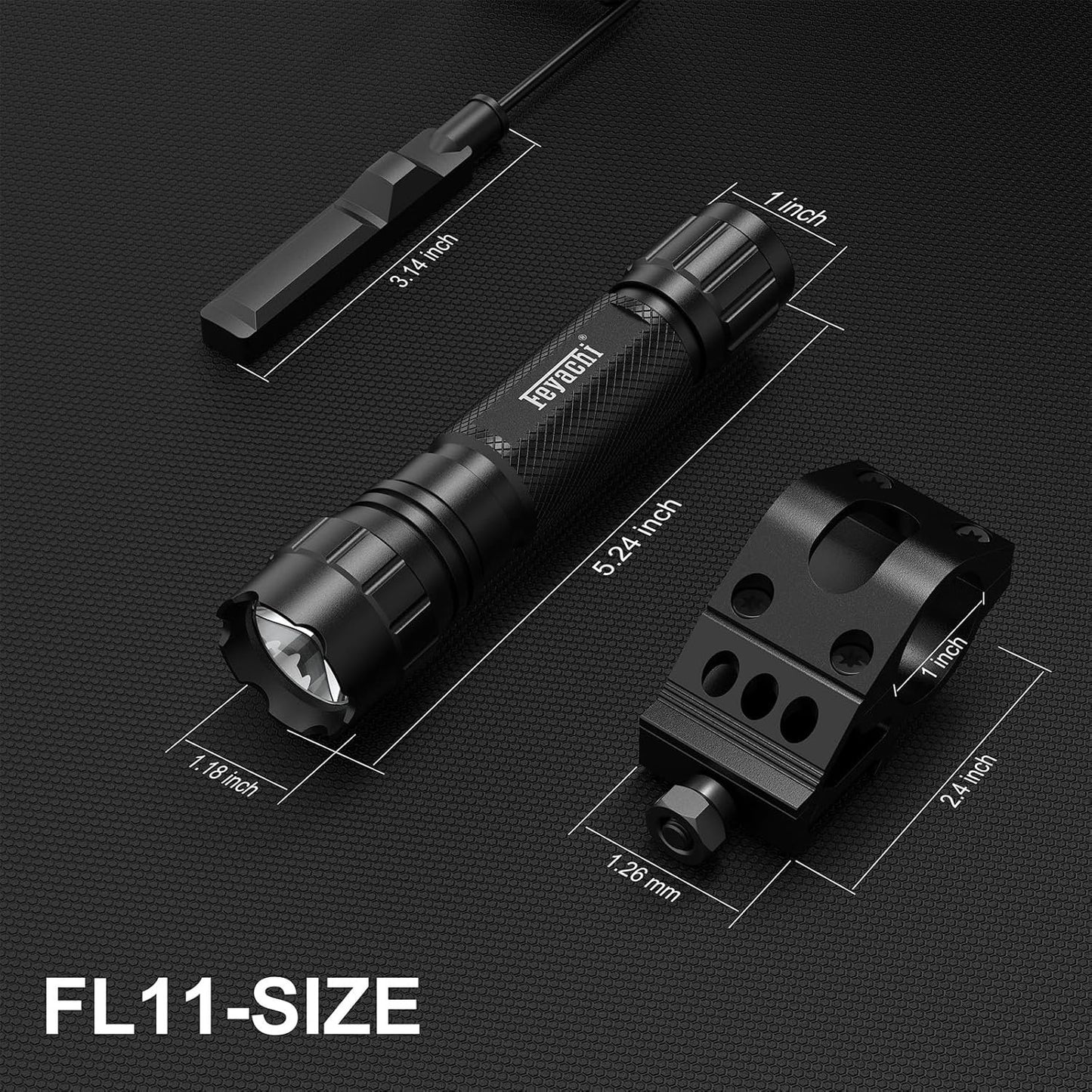 Feyachi FL11 Tactical Flashlight 1200 Lumen LED Light with Picatinny Rail Mount for Outdoor Hunting Shooting and Remote Switch Included