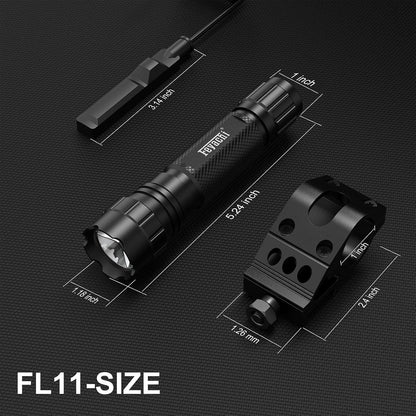 Feyachi FL11 Tactical Flashlight 1200 Lumen LED Light with Picatinny Rail Mount for Outdoor Hunting Shooting and Remote Switch Included