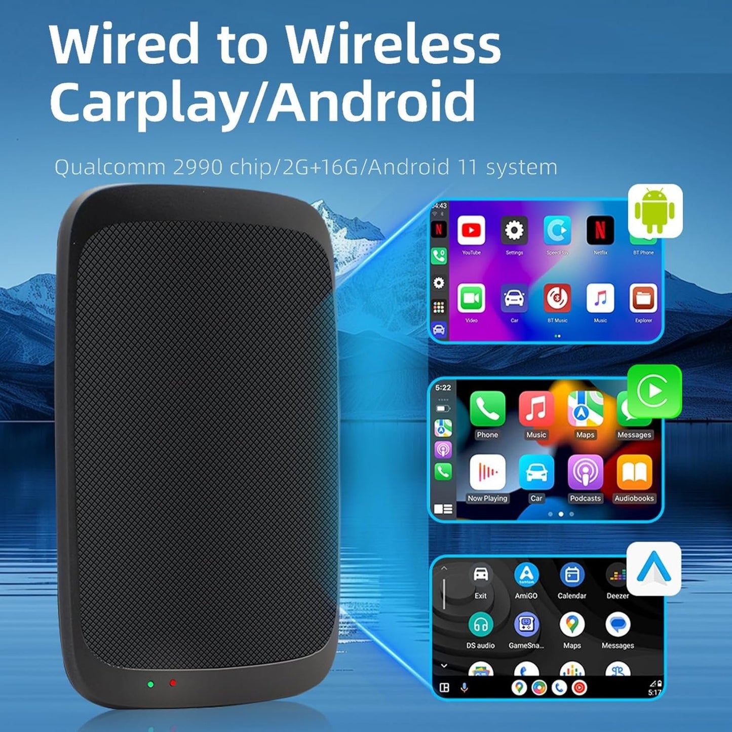 Auto Plexion, Autoplexion 2025 New Upgrade Pairr Max Pro-Netflix/YouTube/Iptv/Tiktok Wireless Carplay/Android Auto Car Box, 2+16g, Auto Connect, No Delay (2 + 16 G)