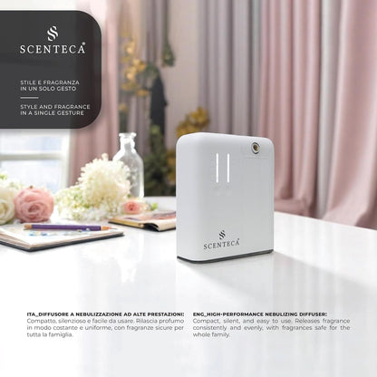 SCENTECA® AD-P2 Fragrance Diffuser for Home and Commercial Use Mist, Connectable Hvac, Coverage up to 70 m², 100ml Fragrance Included "Summer Scent"