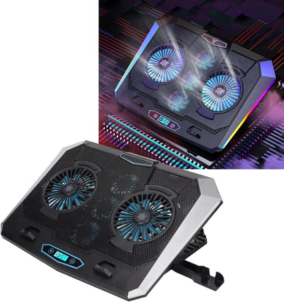 XUMIUZIY Laptop Cooling Pad,Laptop Fan Cooling Pad,5 Fans Fast Heat Dissipation Multi Angle Support RGB Lighting Low Noise Notebook Cooler Stand