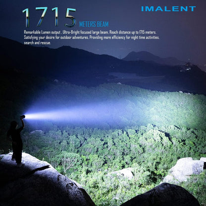 IMALENT SR16 Brightest LED Torch 55000 Lumens, Handheld Tactical Torch with Spotlight Throw 1715 Meters, Rechargeable Flashlight Max 98 Hours Runtime Best for Outdoor, Camping, Hiking, Emergency