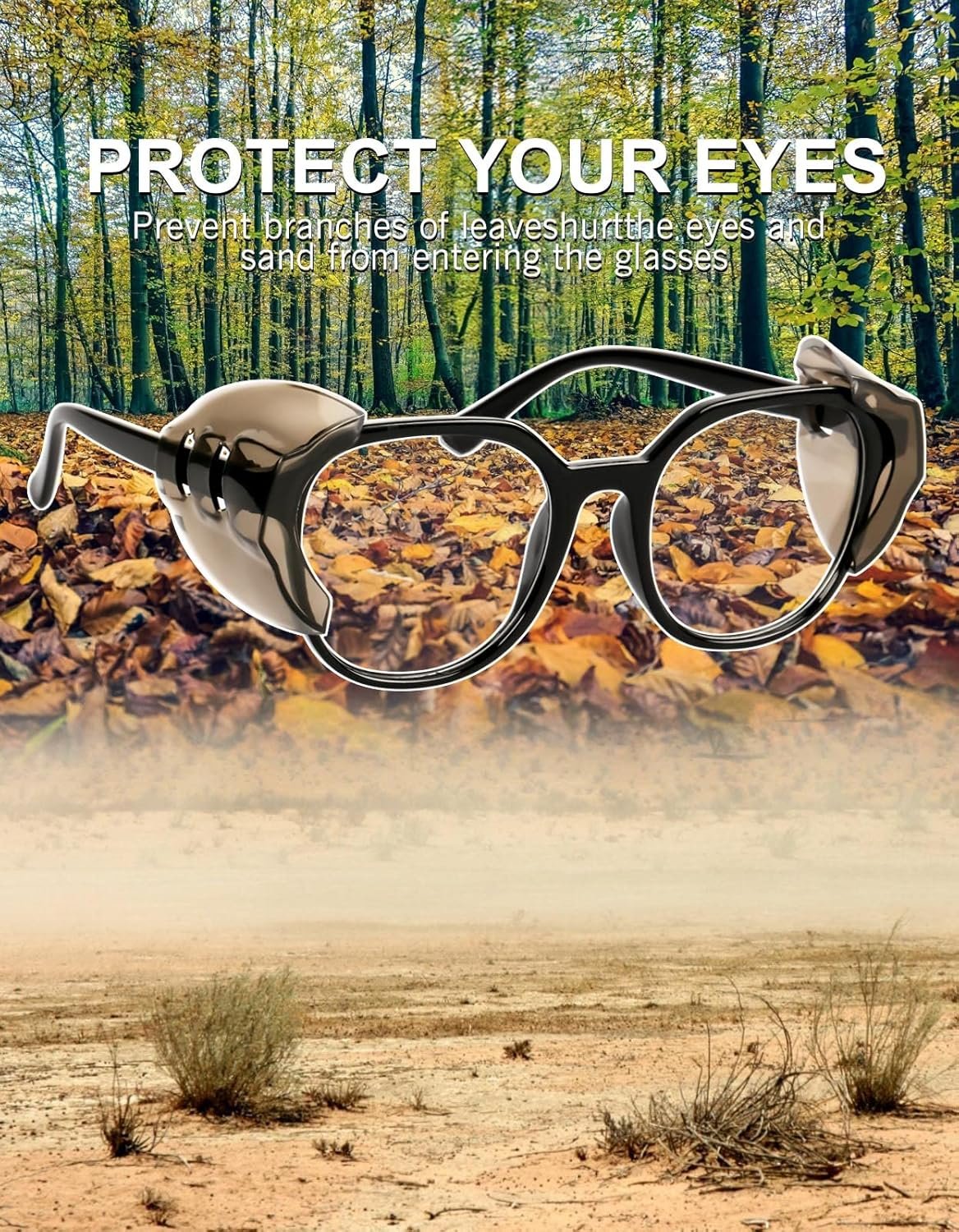 YunTuo 2/4 Pairs Eye Glasses Side Shields for Prescription Glasses - Fits Small to Medium Eyeglasses