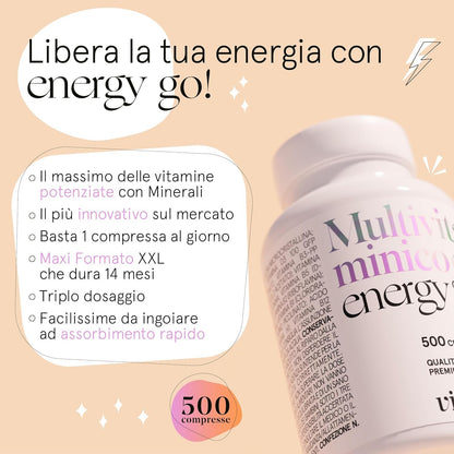 Complete Multivitamin with Minerals (lasts 1 year and 4 months) 500 Super Absorbent Tablets Thanks to the Advanced Micronization Process, Maximum Dosage of Vitamins, Useful for the Whole Family.