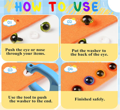 GEOCCI Safety Eye Tool Auxiliary Tool for Attaching Safety Eyes for Crocheting Safety Eyes Crochet Tools for Amigurumi Crochet & Stuffed 5-30mm Animal Eyes Making Supplies Tool（Blue 1pcs）