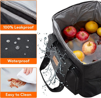 Lifewit Extra Large Collapsible Cooler Bag, Insulated Lunch Bag for Adults, Leakproof Soft Sided Portable Cooler Bag for Outdoor Travel Beach Picnic Camping BBQ Party, Black, 40-Can (24L)