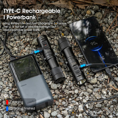 WUBEN L1 LED Torches Super Bright Rechargeable 2000 Lumens, Tactical Flashlight Powerful Torch Battery Powered, Multifunctional IP68 Waterproof Powerful Handheld Flash Light for Camping Hiking