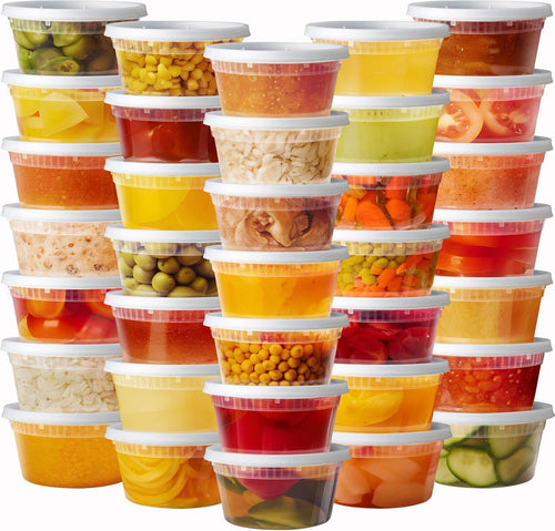 Pantry Value [12 oz. - 48 Count] Food Storage Deli Containers with Lids - Perfect for Storing Soups, Sauces, and Snacks