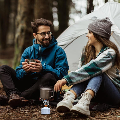 Camping Stove Portable, Windrpoof Camp Stove, Compact Gas Stove, Backpacking Stove with Carry Case, Propane Stove Camping Burner, Propane Burner, Lightweight Hiking Gear for Outdoor, Picnic, Travel