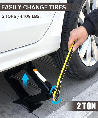 Bylikeho Scissor Jack Lift - 2 Ton Car Tire Jack Tool, Universal Emergency Kit with Lug Wrench, Portable Tire Changing Kit for Car, Truck, SUV