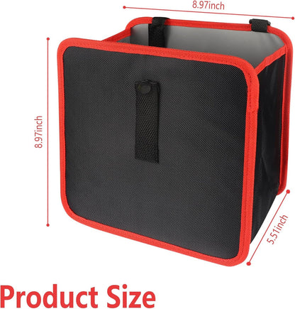 Car Trash Can,Hanging Waterproof Oxford Fabric Car Trash Bin with 7L Large Capacity,Multipurpose Car Accessories Car Organizer Car Garbage Bag for Keeping Interior Tidy (Black+Red)