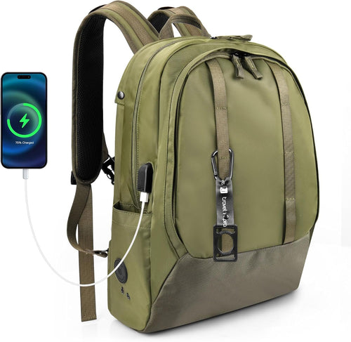 travel inspira Anti-Wrinkle Travel Backpack, Carry-On With Hidden 38cm Laptop Protection Compartment And Security Design