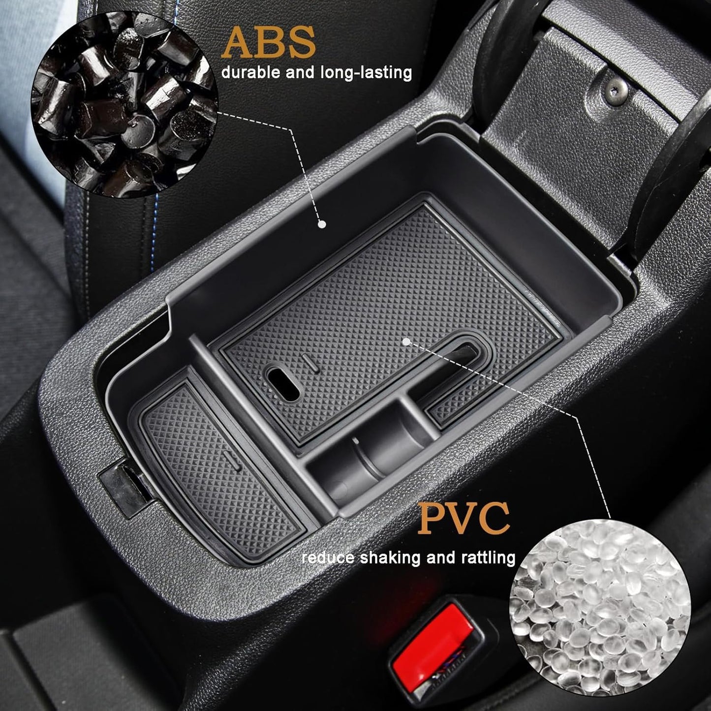 HGWEI Center Console Organizer Tray Compatible with 2024 2025 Chevrolet Trax and 2024 2025 Buick Envista Interior Accessories Insert Armrest Secondary Storage Box Coin Holder, Black
