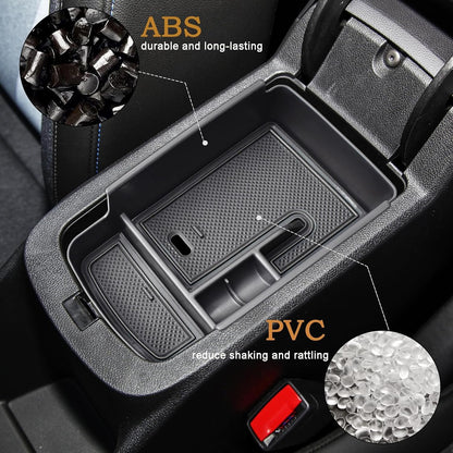 HGWEI Center Console Organizer Tray Compatible with 2024 2025 Chevrolet Trax and 2024 2025 Buick Envista Interior Accessories Insert Armrest Secondary Storage Box Coin Holder, Black