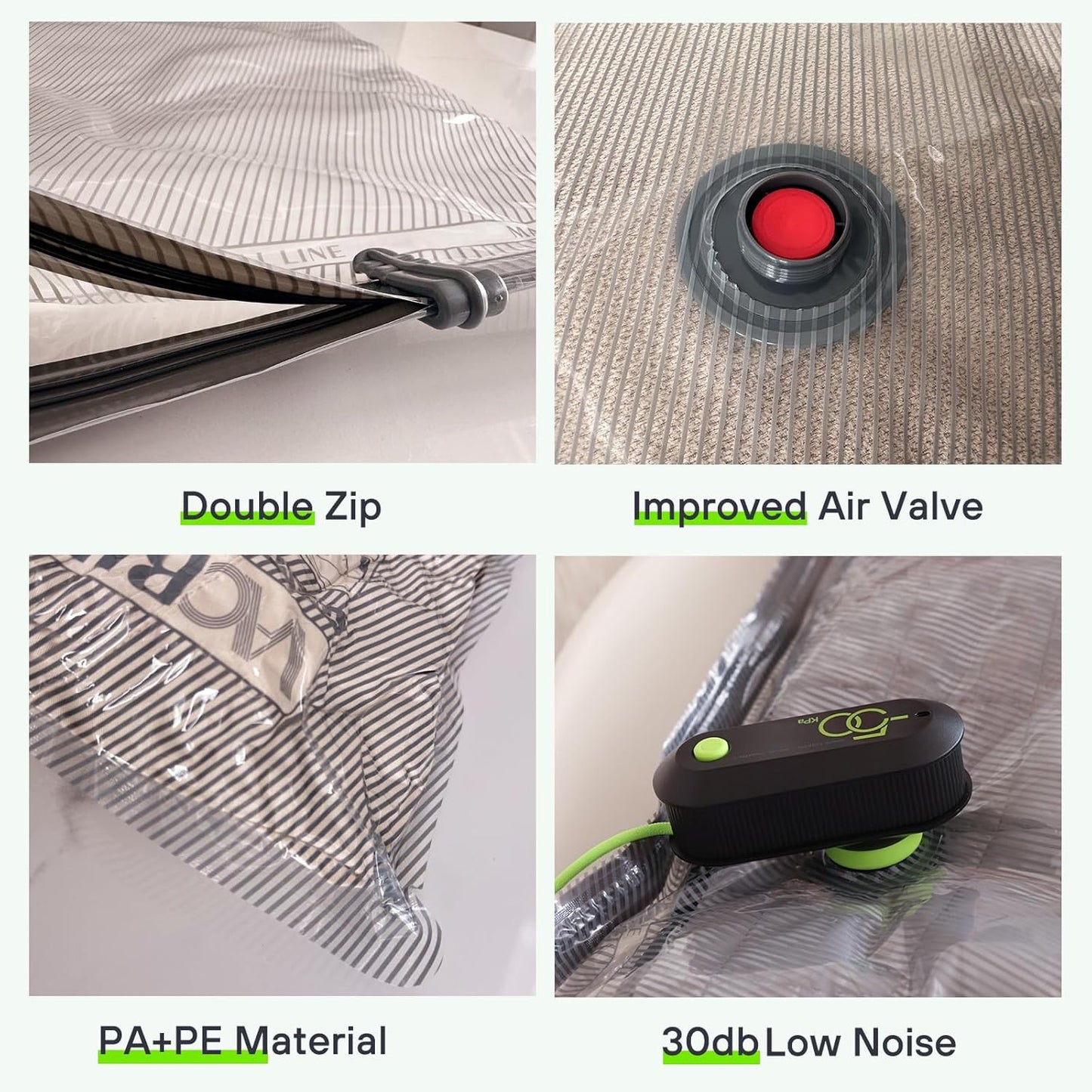 Vacbird 9 Pack Travel Vacuum Storage Bags with USB Electric Pump, Carry-on Size Space Saver Bags for Clothes and Clothing Travel，Compression Packing for Luggage and Suitcase