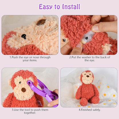 Safety Eye Tool for Crocheting, Safety Eye Auxiliary Tool for Attaching Eyes Safety Eyes Crochet Tools for Amigurumi Safety Eye Snapper Tool for 5-30mm Stuffed Animals Safety Eyes Doll Making Supplies