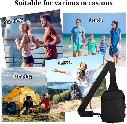 Sling Bag for Men Women, Lightweight Chest Bag Crossbody Backpack Anti Theft Casual Small Shoulder Chest Bag Adjustable Shoulder Strap Daypack for Travel Outdoor Hiking Sports