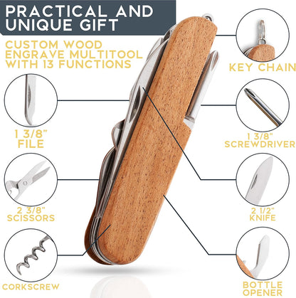 Set of 10 - Personalized Pocket Knife w/Name & Date, 10 Font Option - Personalized 8-Function Multi-Tool Pocket Knives, Custom Engraved Knives, Groomsmen Gift, Gift for Him