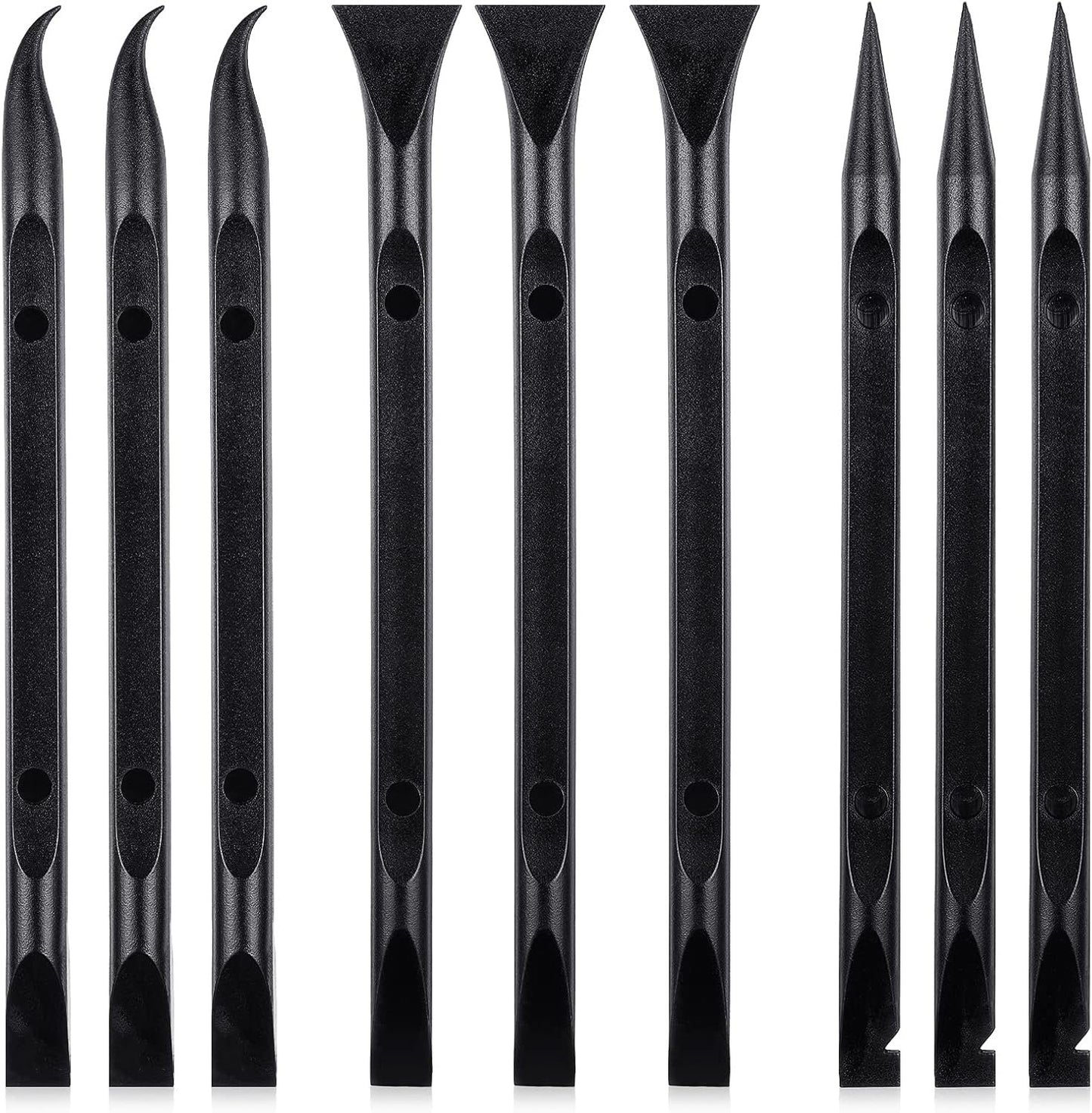 9 Pieces Plastic Scraper Tool Scratch Free Crevice Cleaning Sticker Remover Tool Multipurpose Non Scratch Scrapers for Tight Spaces, Kitchen, Crevices, Auto Detailing, Paint