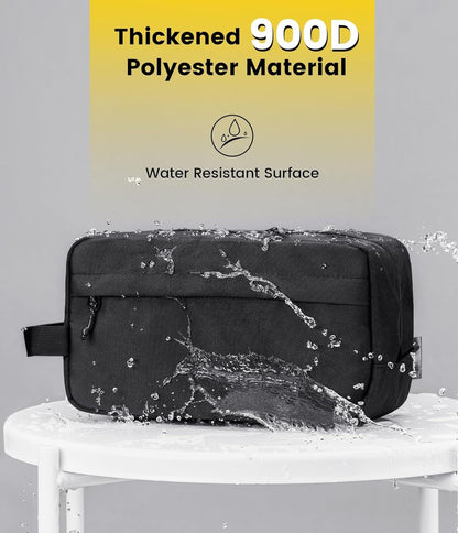 Vorspack Travel Toiletry Bag for Men - Large Toiletries Bag Water Resistant Hanging Dopp Kit Travel Bag for Toiletries Accessories, Black, Medium