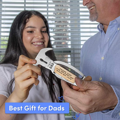 Multi Tool Hammer - Birthday Gifts from Daughter - Mens Gifts for World's Best Dad - 6" Multifunctional with Screwdriver, Plier, Wire Cutter/Stripper, Tools for Dad