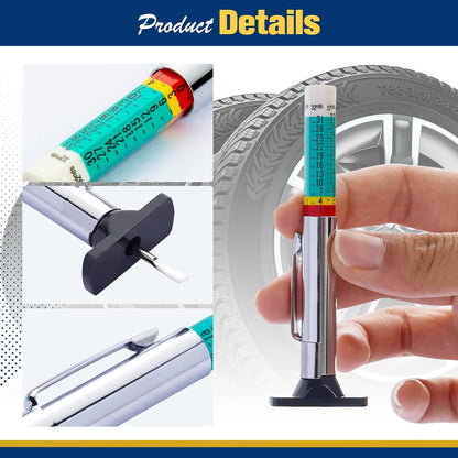 WSERE 2 Pieces Car Tire Depth Gauge Tester Tyre Tread Metric Gage Motors Measures Tool, Fast Accurate Measurement and Ensure Safety