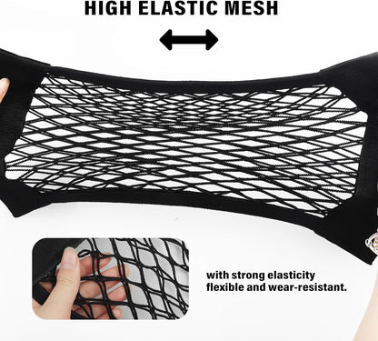 GTLM 4 Pieces 40 x 25 cm Car Storage Network, Extendible Car Storage Pocket for Car Seats, Universal Net Trunk Car Accessories Interior for Car, Truck, SUV (40 x 25 cm)