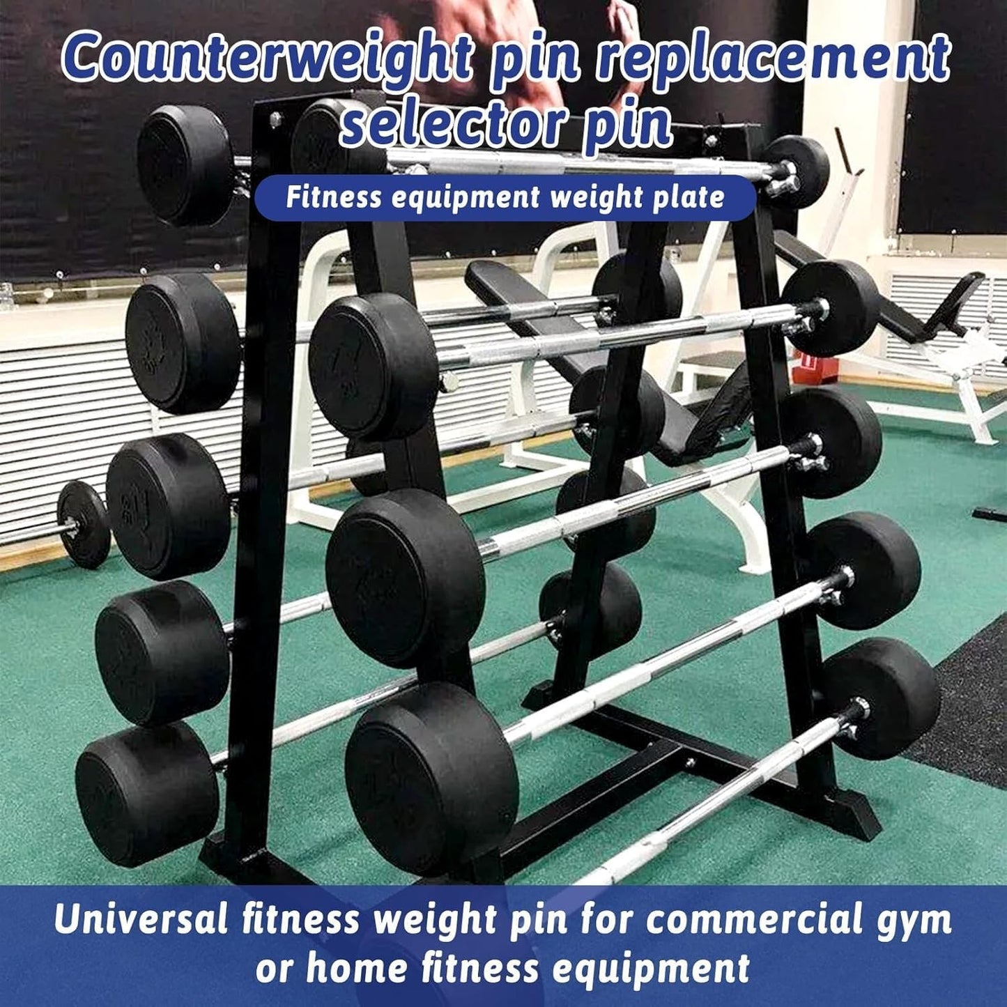 Liyquint 2Pcs Stainless Steel Weight Stack Pins - Locking Gym Pin Selector for Drop Sets, Universal Replacement Pins for Home & Commercial Gym Equipment, Fitness Machine Accessories.