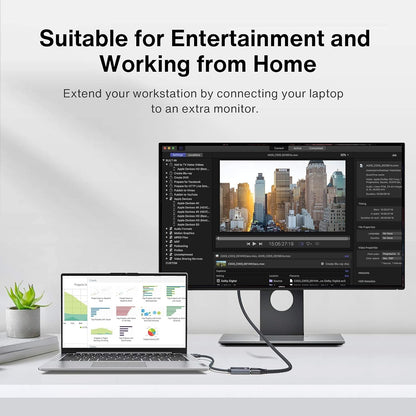 iVANKY Mini DisplayPort to HDMI Adapter, Super Slim Aluminum Shell & Nylon Braided, Thunderbolt 2 to HDMI Adapter Compatible for MacBook Air/Pro, Microsoft Surface Pro/Dock, Monitor, Projector-Grey