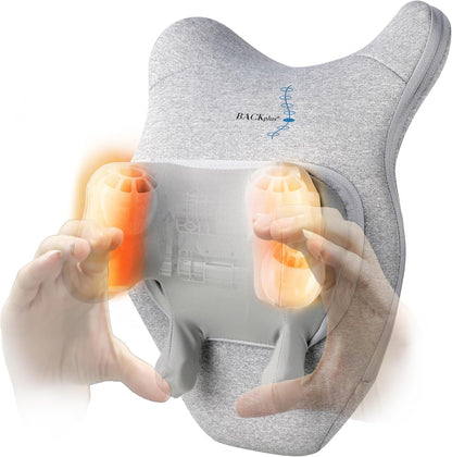 BACKplus Deep Kneading Shiatsu Massage Pillow – Equipped with Heat Therapy for Muscle Relief and Improved Blood Circulation – Portable Deep Tissue Neck and Back Massager