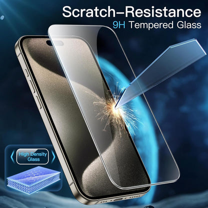 JETech Screen Protector for iPhone 15 Pro Max 6.7-Inch, Bubble Free, Tempered Glass Film with Easy Installation Tool, Case-Friendly, HD Clear, 2-Pack