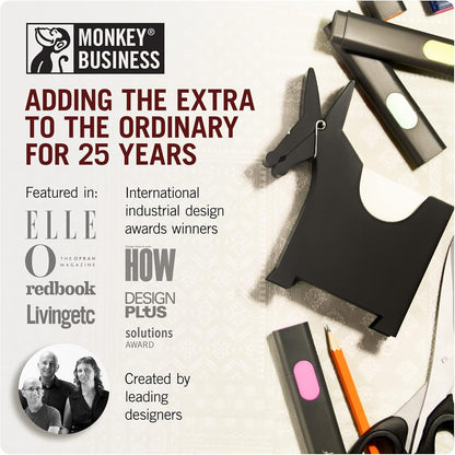 Morris The Donkey: Desktop Memo Holder | Cute Desk Accessories & Office Supplies | Funny Desk Decor & Office Accessories | Holders & Dispensers | Sticky Note Holder | by Monkey Business (Black)