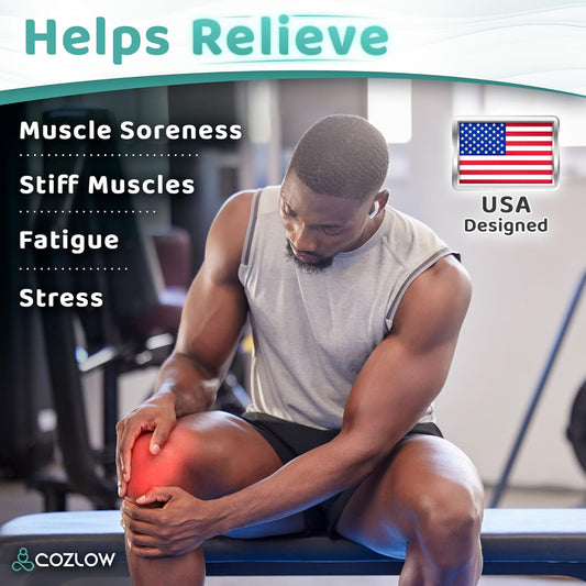 Cozlow Muscle Roller Stick for Athletes - Roller Stick for Body Massage - Releases Myofascial Trigger Points Reduces Muscle Pain Hold Leg Cramps and Back Pain