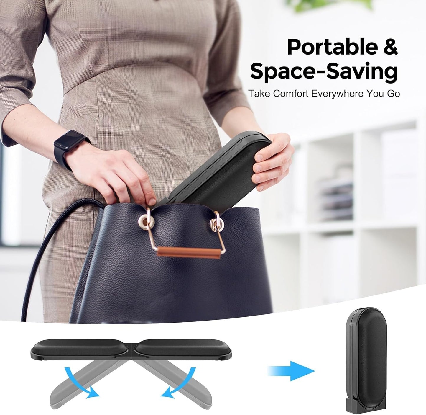 AboveTEK Keyboard Wrist Rest – Adjustable Angle & Length, Foldable Ergonomic Memory Foam Support for Computer, Laptop & Gaming – Non-Slip, Relieves Wrist & Elbow Pain for Typing & Mouse Use