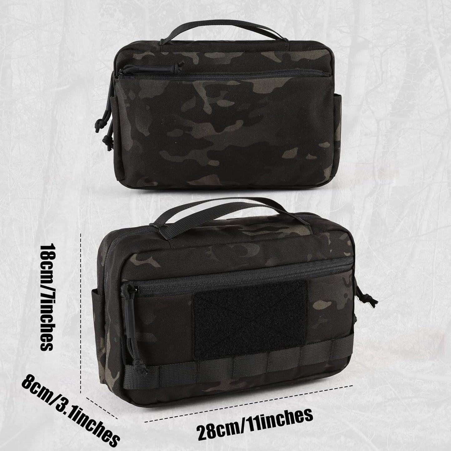 VOTAGOO GEAR Tactical Toiletry Bag Hygiene Bag EDC Military Tool Molle Pouches Small Dopp Kit Travel Shower Bag for Men, Dark