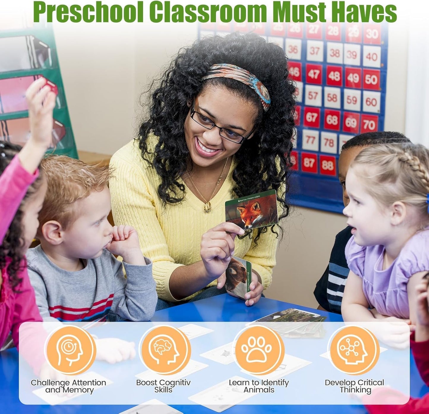 MEROCO Forest Animal Tracks Cards for Kids Animal Flash Cards Match Game Learning Toys