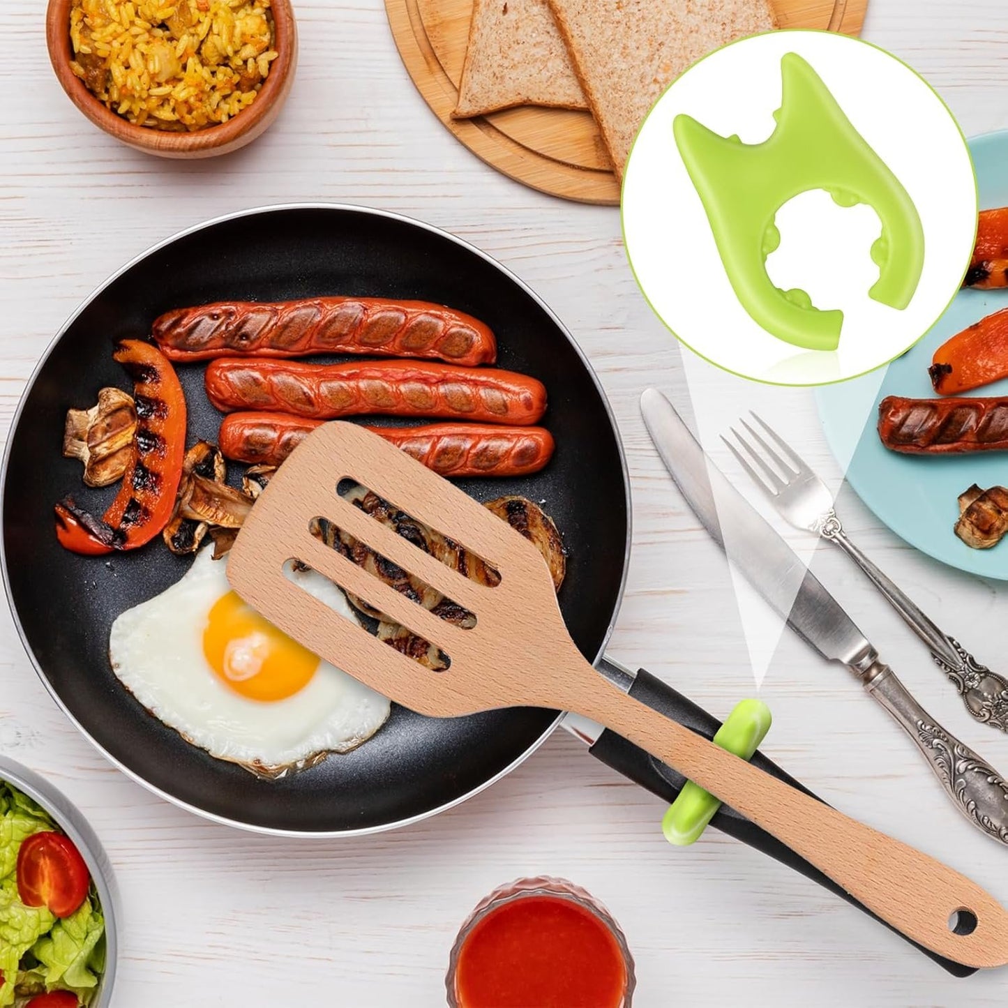 Cobee 2 Silicone Spoon Rest for Cooking - Non-Slip, Heat Resistant for Kitchen Utensils, Mini Stoves, Spatula - Cute Gadgets and Accessories