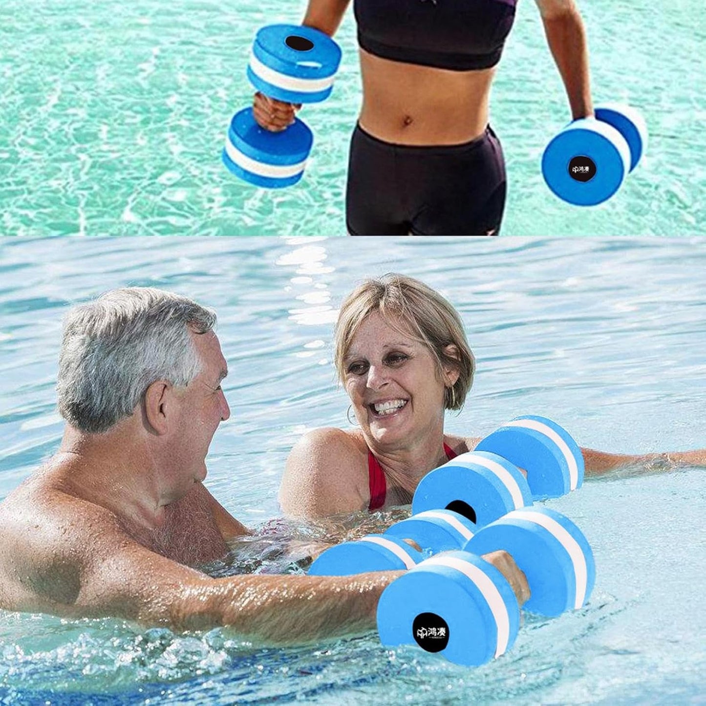 Water Dumbbells, Pool Weights, High Density, 10.63x5.12 Inches, Foam Workout Set, 2x Aquatic Exercise Equipment for Men, Women, Swimming Pool Fitness Gear