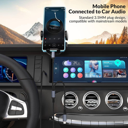 USB C to 3.5mm Aux Stereo Audio Cable Adapter Lightning to 3.5mm Audio Aux Jack Cable, USB Type C to 3.5mm Headphones Stereo Cord Car Compatible with i-Phone 15/16 Sam-Sung Ga-laxy S23