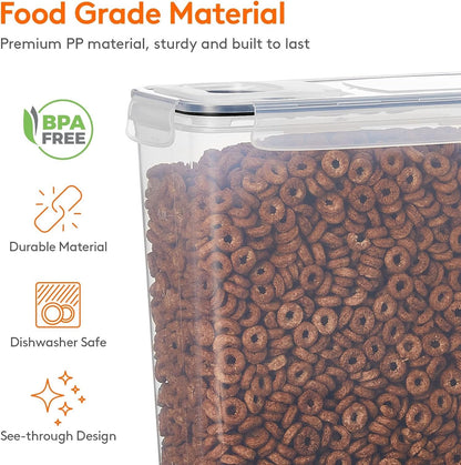 MOTYYA 2.5L Cereal Storage Container Set, 4pcs Airtight Dry Food Storage Canisters with Flip-Top Lids for Kitchen Pantry Organization,Oats,Flour,Sugar,BPA Free, Cereal Dispenser with Label Stickers