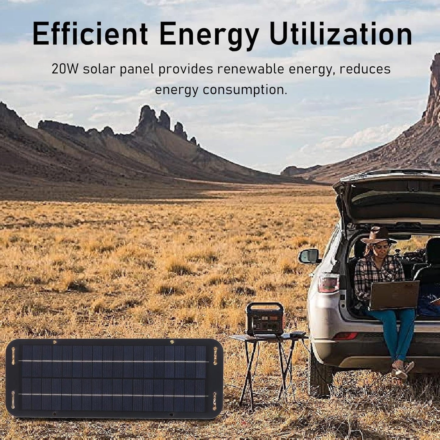 Solar Powered Charger - Panel Car Battery Charger, Powers Trickle Battery Charger | Waterproof Solar Panel Trickle Charging Kit, Solar Charger Powers Bank, Waterproof Solar Battery Maintainer for Car