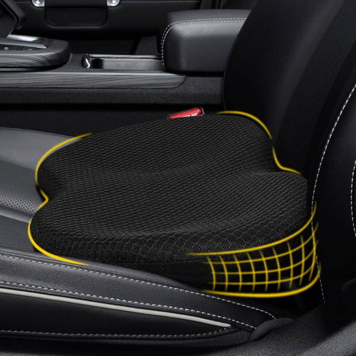kingphenix Wedge Car Seat Cushion: Memory Foam Truck Seat Cushion for Car Seat Driver - Sciatica and Back Pain Relief - Suit for Car, Office Chair - Black