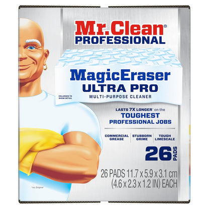 Mr. Clean Professional Magic Eraser Ultra Pro, Multi-Purpose Cleaner, 26 Count, Cleaning Sponge, Commercial Cleaning Supply, Commercial Grease Cleaner.