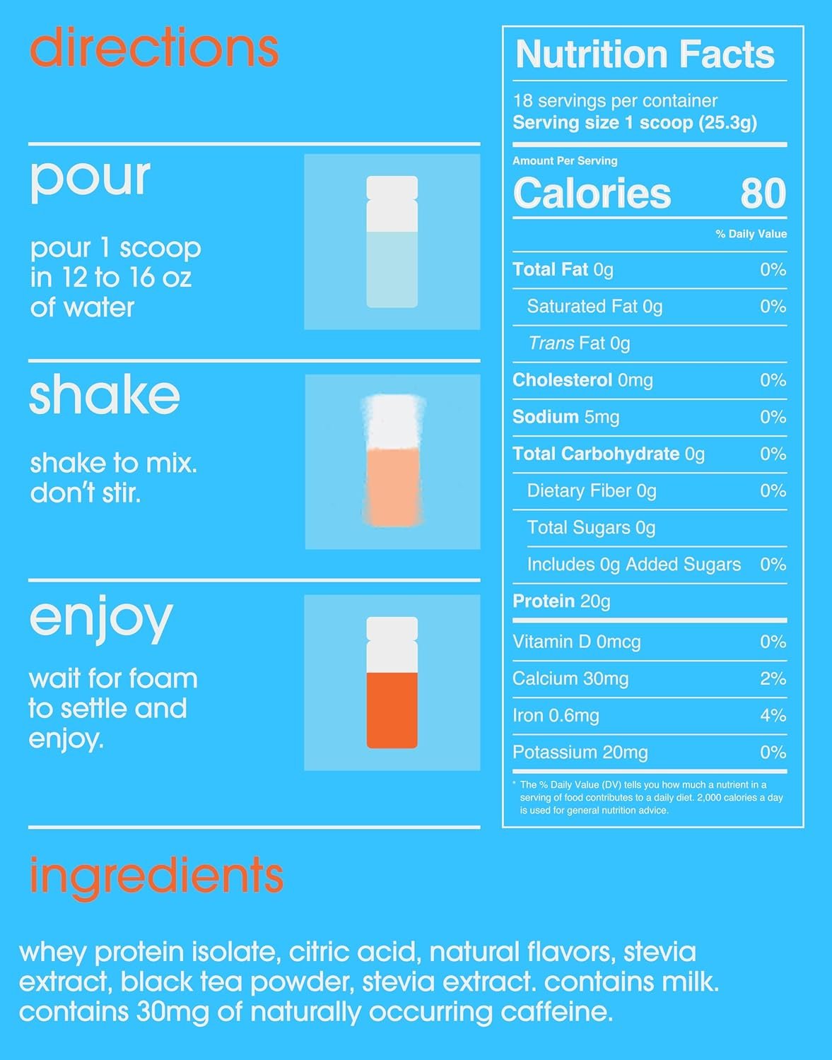 GRAMMS Clear Protein Powder, 18 Servings – 20g Grass-Fed Whey Isolate, Third-Party Lab Tested, Zero Sugar, Zero Lactose, Non-Bloating, Non-GMO, Protein for Women – Light & Refreshing Peach Tea Flavor