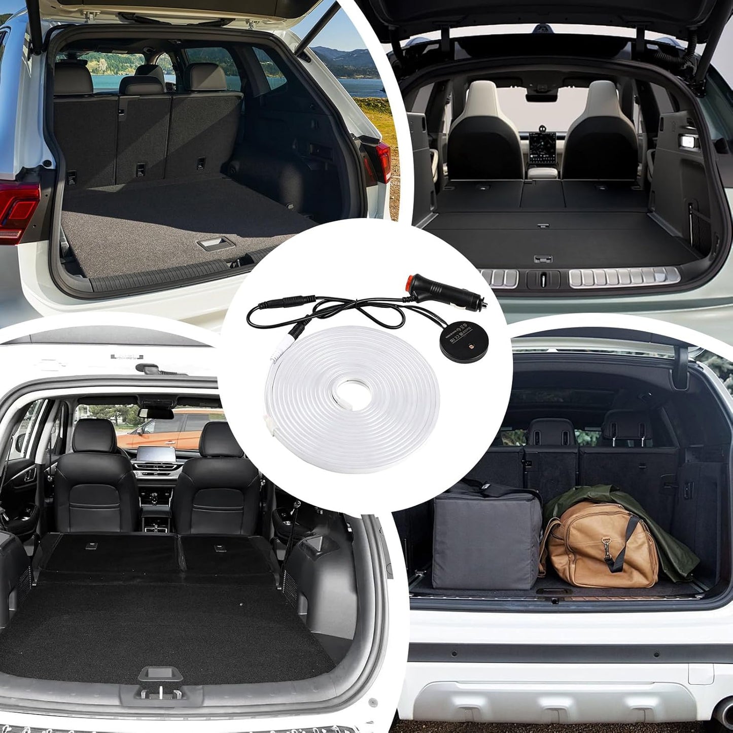 Led Trunk Strip Light, Light-Sensing Auto Interior Lamp, Easy Install Flexible Lighting Bar for Car Truck Rv Rear Cargo Area, Bright White Illumination, 1 Piece