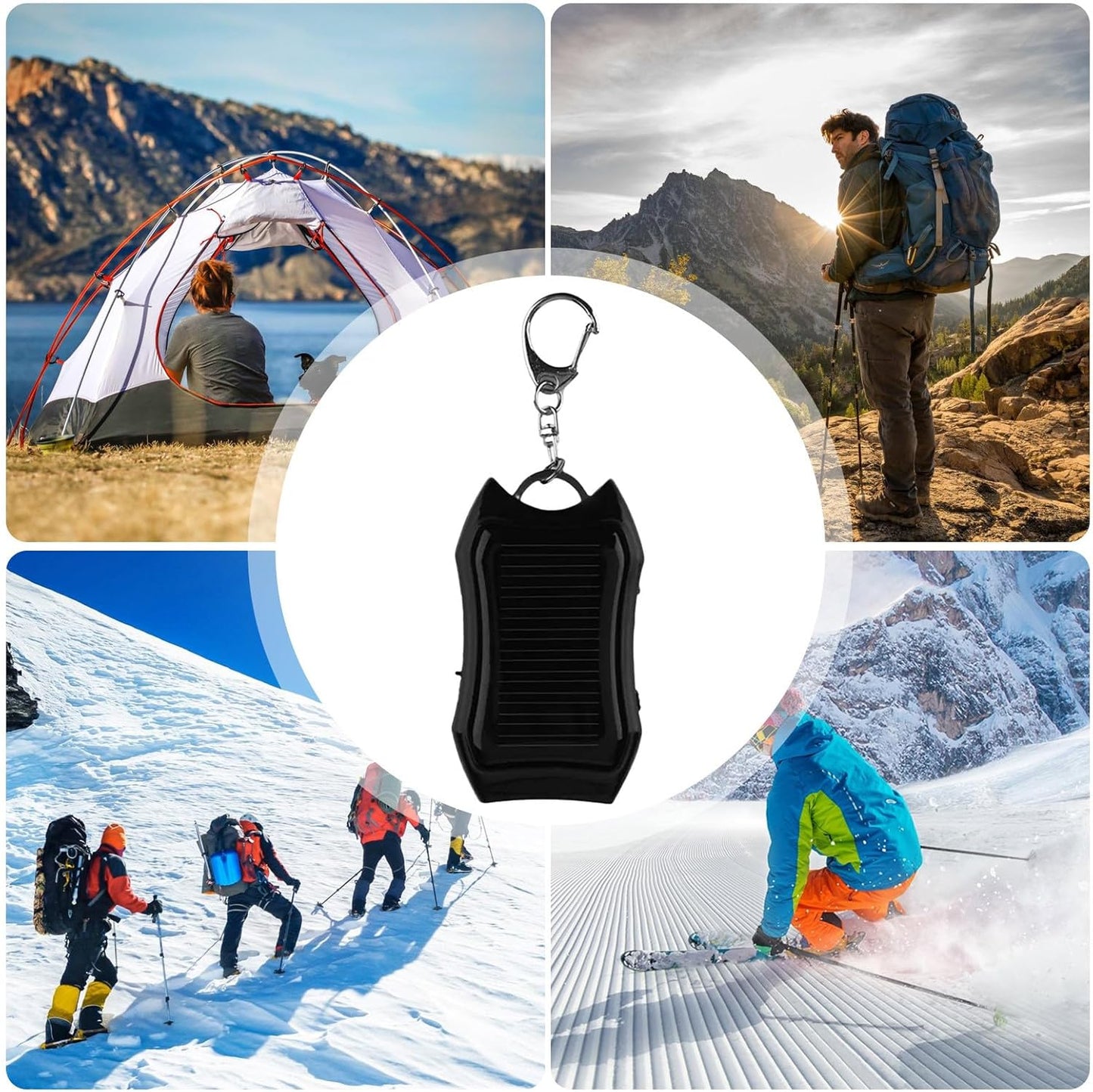 Powers Bank - Solar Charger Powers Bank | 1500mAh Portable Battery, Fast Charging Waterproof Keychains Unit with Bright Flashlight for RV Travel, Camping, Survival Gear, Tablets, Smartphones