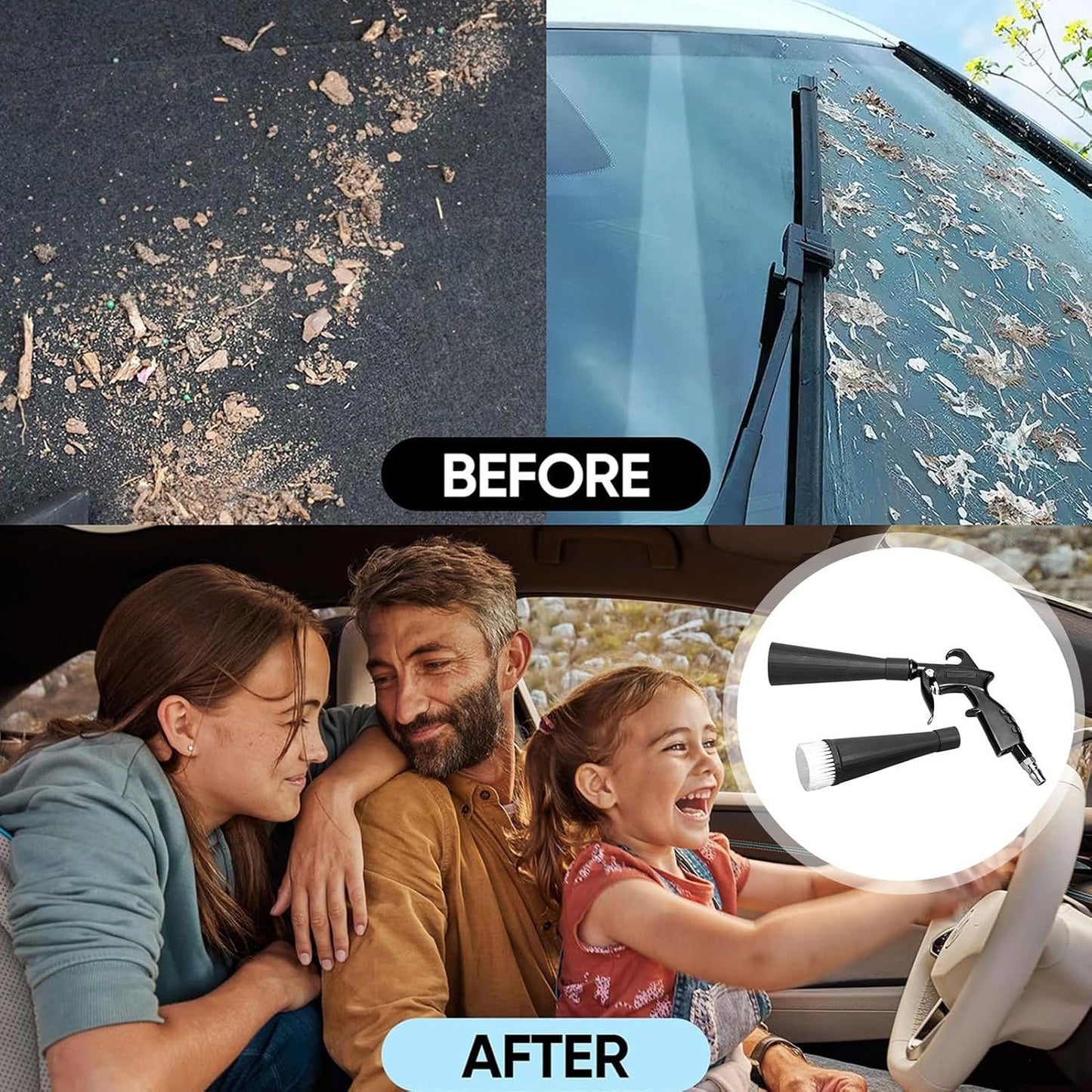 Car Air Blower, Interior Detailing Tool, High-Pressure Dust Remover, 23 x 16 x 14 cm Nozzle Cleaning Attachment, Quick Drying, Ideal for Vehicle Dashboards
